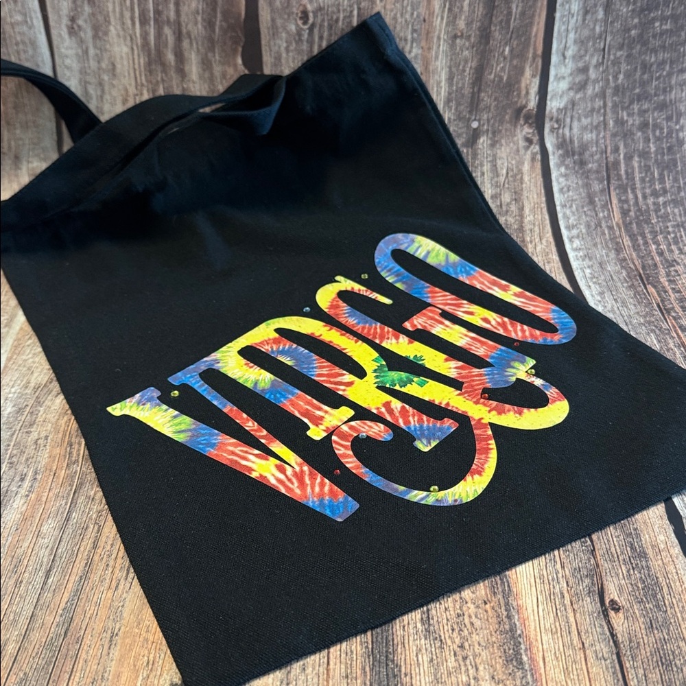 NEW Black 12”x15” Canvas Tote Bag with Virgo Design & Rhinestones Item #PHK6305